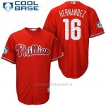 Maglia Baseball Uomo Philadelphia Phillies Cesar Hernandez Scarlet 2017 Allenamento Primaverile Cool Base Giocatore