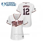 Maglia Baseball Donna Minnesota Twins 12 Jake Od Orizzi 2019 Postseason Cool Base Bianco