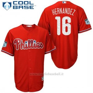 Maglia Baseball Uomo Philadelphia Phillies Cesar Hernandez Scarlet 2017 Allenamento Primaverile Cool Base Giocatore