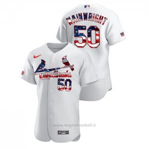 Maglia Baseball Uomo St. Louis Cardinals Adam Wainwright 2020 Stars & Stripes 4th of July Bianco