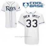 Maglia Baseball Uomo Tampa Bay Rays Drew Smyly 33 Bianco 1ªCool Base