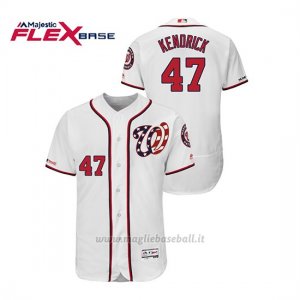 Maglia Baseball Uomo Washington Nationals Howie Kendrick 150th Aniversario Patch Autentico Flex Base Bianco