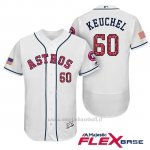 Maglia Baseball Uomo Houston Astros 2017 Estrellas y Rayas Dallas Keuchel Bianco Flex Base