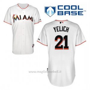 Maglia Baseball Uomo Miami Marlins Christian Yelich 21 Bianco 1ªCool Base
