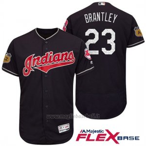 Maglia Baseball Uomo Cleveland Indians Michael Brantley Blu 2017 Allenamento Primaverile Flex Base Giocatore