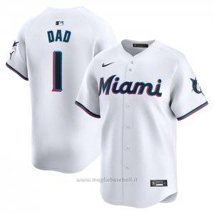 Maglia Baseball Uomo Miami Marlins #1 Dad Home Limited Bianco