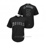 Maglia Baseball Hombre Los Angeles Angels 5 Albert Pujols 2019 Players Weekend La Maquina Replica Nero
