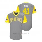 Maglia Baseball Uomo San Diego Padres Robbie Erlin 2018 Llws Players Weekend Bob Grigio