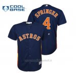 Maglia Baseball Bambino Houston Astros George Springer Cool Base Majestic Alternato Blu