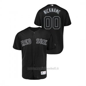 Maglia Baseball Hombre Boston Red Sox Personalizzate 2019 Players Weekend Autentico Nero