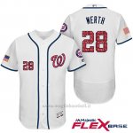 Maglia Baseball Uomo Washington Nationals 2017 Estrellas y Rayas Jayson Werth Bianco Flex Base