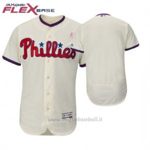 Maglia Baseball Uomo Philadelphia Phillies Crema 2018 Dia de la Madre Flex Base