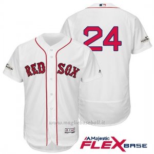 Maglia Baseball Uomo Boston Red Sox 2017 Postseason 24 David Price Bianco Flex Base