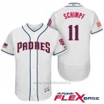 Maglia Baseball Uomo San Diego Padres 2017 Estrellas y Rayas Ryan Schimpf Bianco Flex Base
