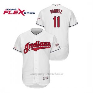 Maglia Baseball Uomo Cleveland Indians Jose Ramirez 150th Aniversario Patch 2019 All Star Game Flex Base Bianco
