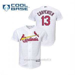 Maglia Baseball Bambino St. Louis Cardinals 13 Matt Carpenter Cool Base Primera Replica Bianco