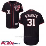 Maglia Baseball Uomo Washington Nationals Max Scherzer Blu Estrellas y Rayas Flex Base