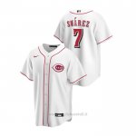 Maglia Baseball Uomo Cincinnati Reds Eugenio Suarez Replica Primera Bianco