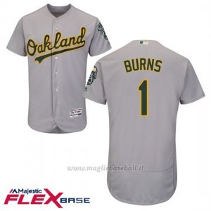 Maglia Baseball Uomo Oakland Athletics Billy Burns Grigio Autentico Collezione Flex Base Custom