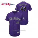 Maglia Baseball Uomo Colorado Rockies Antonio Senzatela 150th Aniversario Patch Flex Base Viola
