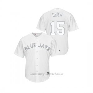Maglia Baseball Uomo T Oronto Blue Jays Randal Grichuk 2019 Players Weekend Replica Bianco