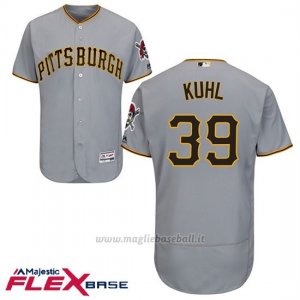 Maglia Baseball Uomo Pittsburgh Pirates Chad Kuhl Grigio Flex Base Autentico Collezione