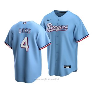 Maglia Baseball Uomo Texas Rangers Khris Davis Replica Alternato Blu
