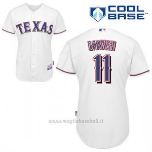 Maglia Baseball Uomo Texas Rangers Yu Darvish 11 Bianco 1ªCool Base