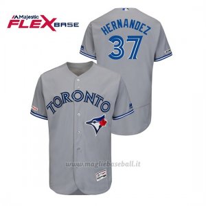 Maglia Baseball Uomo Toronto Blue Jays Teoscar Hernandez 150th Aniversario Patch Autentico Flex Base Grigio