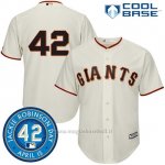 Maglia Baseball Uomo San Francisco Giants Jackie Robinson Cool Base Tan Majestic