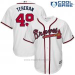 Maglia Baseball Uomo Atlanta Braves 49 Julio Teheran Bianco Cool Base