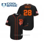 Maglia Baseball Uomo San Francisco Giants Buster Posey Cool Base Entrenamiento De Primavera 2019 Nero