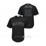 Maglia Baseball Hombre San Francisco Giants 41 Stephen Vogt 2019 Players Weekend Replica Nero