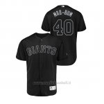 Maglia Baseball Hombre San Francisco Giants 40 Madison Bumgarner 2019 Players Weekend Autentico Nero