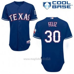 Maglia Baseball Uomo Texas Rangers Neftali Feliz 30 Blu Alterner Cool Base