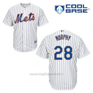 Maglia Baseball Uomo New York Mets Daniel Murphy 28 Bianco 1ªCool Base