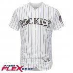 Maglia Baseball Uomo Colorado Rockies Blank Bianco Flex Base Autentico Collezione