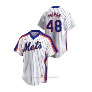 Maglia Baseball Uomo New York Mets Jacob Degrom Cooperstown Collection Primera Bianco