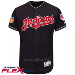 Maglia Baseball Uomo Cleveland Indians Blank Blu Flex Base Autentico Collezione Allenamento Primaverile