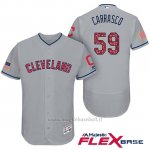 Maglia Baseball Uomo Cleveland Indians 2017 Estrellas y Rayas Carlos Carrasco Grigio Flex Base