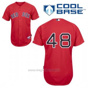 Maglia Baseball Uomo Boston Red Sox 48 Pablo Sandoval Rosso Alterner Cool Base