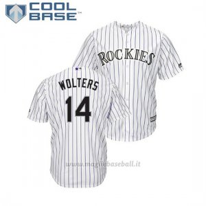 Maglia Baseball Uomo Rockies Tony Wolters Cool Base Majestic 1ªBianco