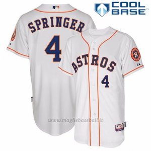 Maglia Baseball Uomo Houston Astros George Springer Majestic Autentico Collezione Bianco Cool Base