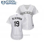 Maglia Baseball Donna Rockies Charlie Neromon Cool Base Majestic Replica Bianco