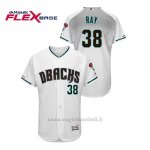 Maglia Baseball Uomo Arizona Diamondbacks Robbie Ray 150th Aniversario Patch Autentico Flex Base Bianco