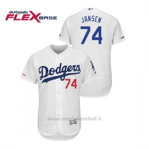 Maglia Baseball Uomo Los Angeles Dodgers Kenley Jansen 150th Aniversario Patch Flex Base Bianco