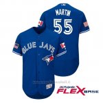 Maglia Baseball Uomo TOrnto Blue Jays Russell Martin 2018 Stars & Stripes Flex Base Royal