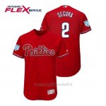 Maglia Baseball Uomo Philadelphia Phillies Jean Segura Flex Base Entrenamiento De Primavera 2019 Rosso