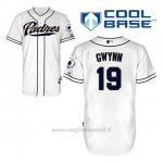Maglia Baseball Uomo San Diego Padres Tony Gwynn 19 Bianco 1ªCool Base