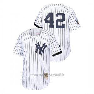 Maglia Baseball Uomo New Y Ork Yankees Mariano Rivera Cooperstown Collection 1999 Primera Bianco